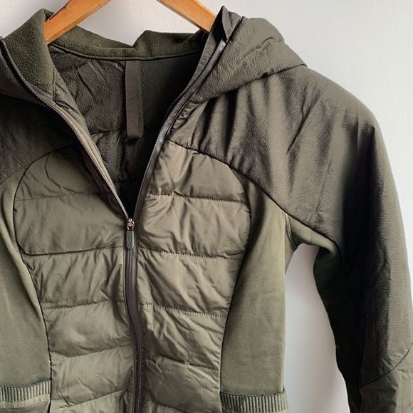 lululemon athletica Jackets & Blazers - lululemon Down For It All Running Jacket Dark Olive Sz2